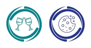 Wine and Cookie Icon vector