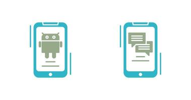 androide y texto icono vector