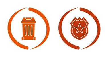 Gargage and Shield Icon vector