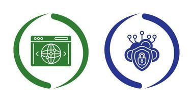 Cloud Security and Website Icon vector