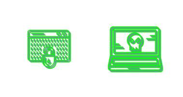 Hacking and Laptop Icon vector