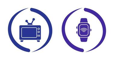 Television and Smart Watch Icon vector