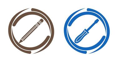 Pencil and Screwdriver Icon vector