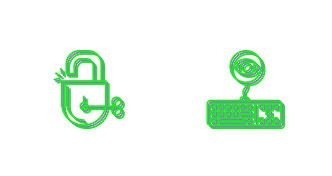 desbloquear y registrador de teclas icono vector