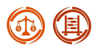 Scale and Abacus Icon vector