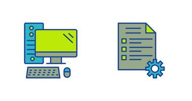 Computer and Test Icon vector