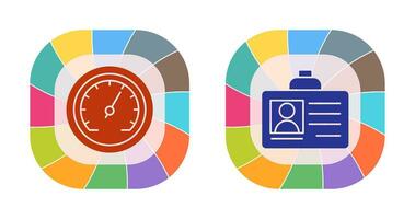 Id Card and Speedometer  Icon vector