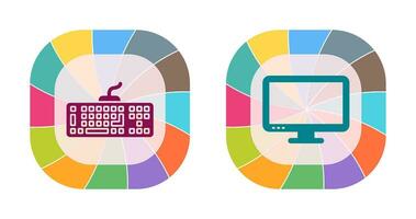 Keyboard and LCD Icon vector