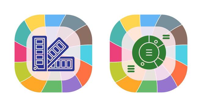 Pie Chart and Pantone Icon vector