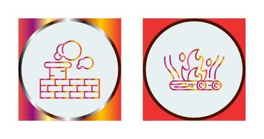 Chimney and Bonfire Icon vector