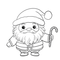 cartoon santa claus outline png