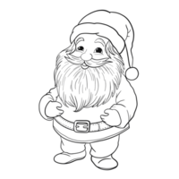 cartoon santa claus outline png