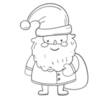 cartoon santa claus outline png