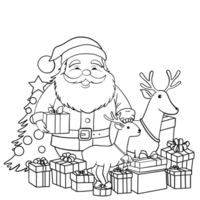 santa claus och jul gåva låda png