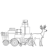 santa claus's sleigh outline png