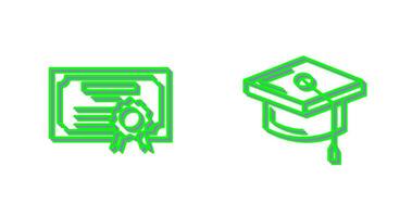 Diploma and Cap Icon vector