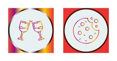 Wine and Cookie Icon vector