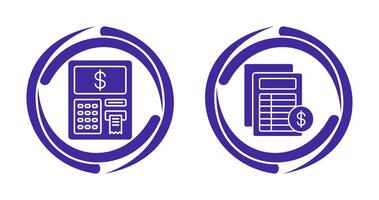 Atm and Invoice Icon vector