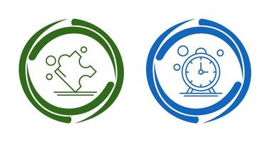 Puzzle and Stop Watch Icon vector
