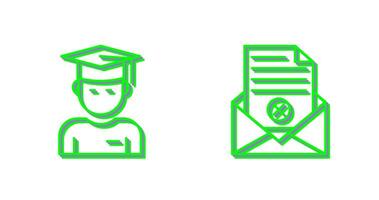 Graduate Student and Rejection Of A Letter Icon vector