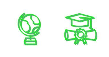 Globe and Graduation Icon vector