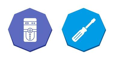 Cpu and Screw driver Icon vector