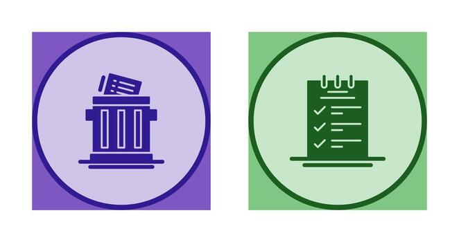 Trash List and Booking CheckList Icon vector