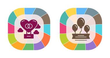 Hot Air Balloon and Balloons Icon vector