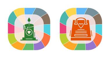 Candle and Gift Bag Icon vector