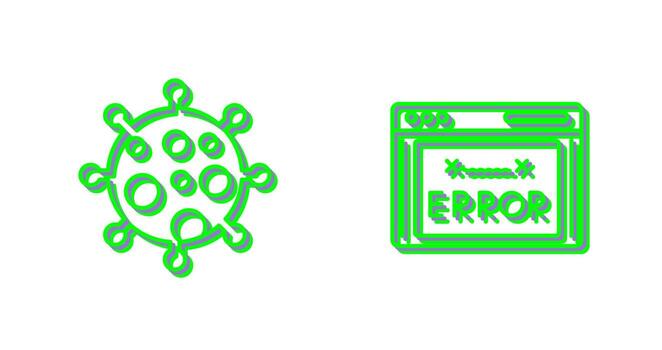 virus y error código icono vector