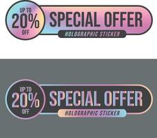 holographic Sticker for sale events, discount and promotion events with new collection promotions vector