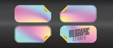 Holographic sticker with colorful 3d design for gifts, promotions, sales, printing vector