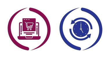 Add to Cart and Run time Icon vector