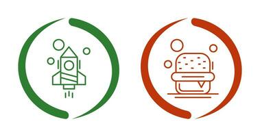 Rocket and Burger Icon vector