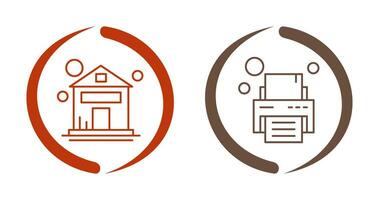 House and Printer Icon vector