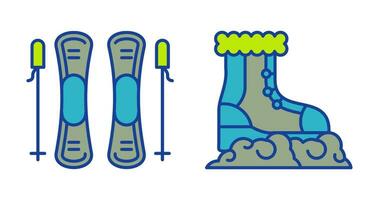 Skills and Snow Boots Icon vector