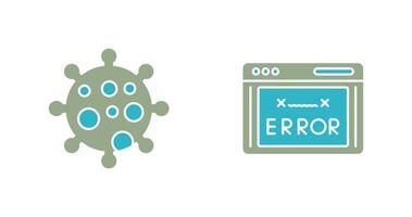 Virus and Error Code Icon vector