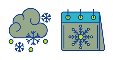 Snowy and Calender Icon vector