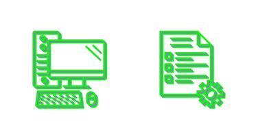 Computer and Test Icon vector