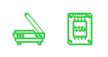 escáner y difícil conducir icono vector