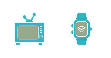 Television and Smart Watch Icon vector