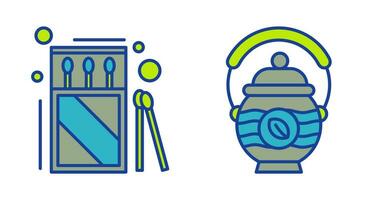 Matches and Teapot Icon vector