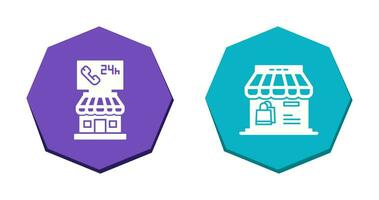 24 Hour and Store Icon vector