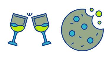 Wine and Cookie Icon vector