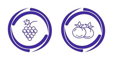 Grapes and Tomato Icon vector