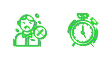 Rejected and Alarm Clock Icon vector