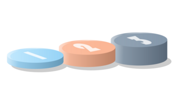 Bar chart circle 3d, Infographics elements diagram with 3 steps. png