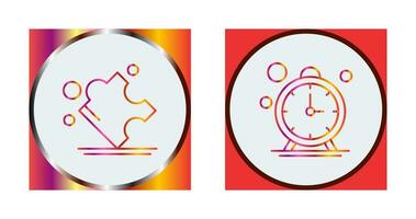 Puzzle and Stop Watch Icon vector