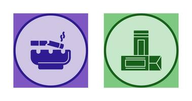 Broken Cigarette and Chewing Gum Icon vector