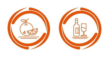 Orange and White Wine Icon vector